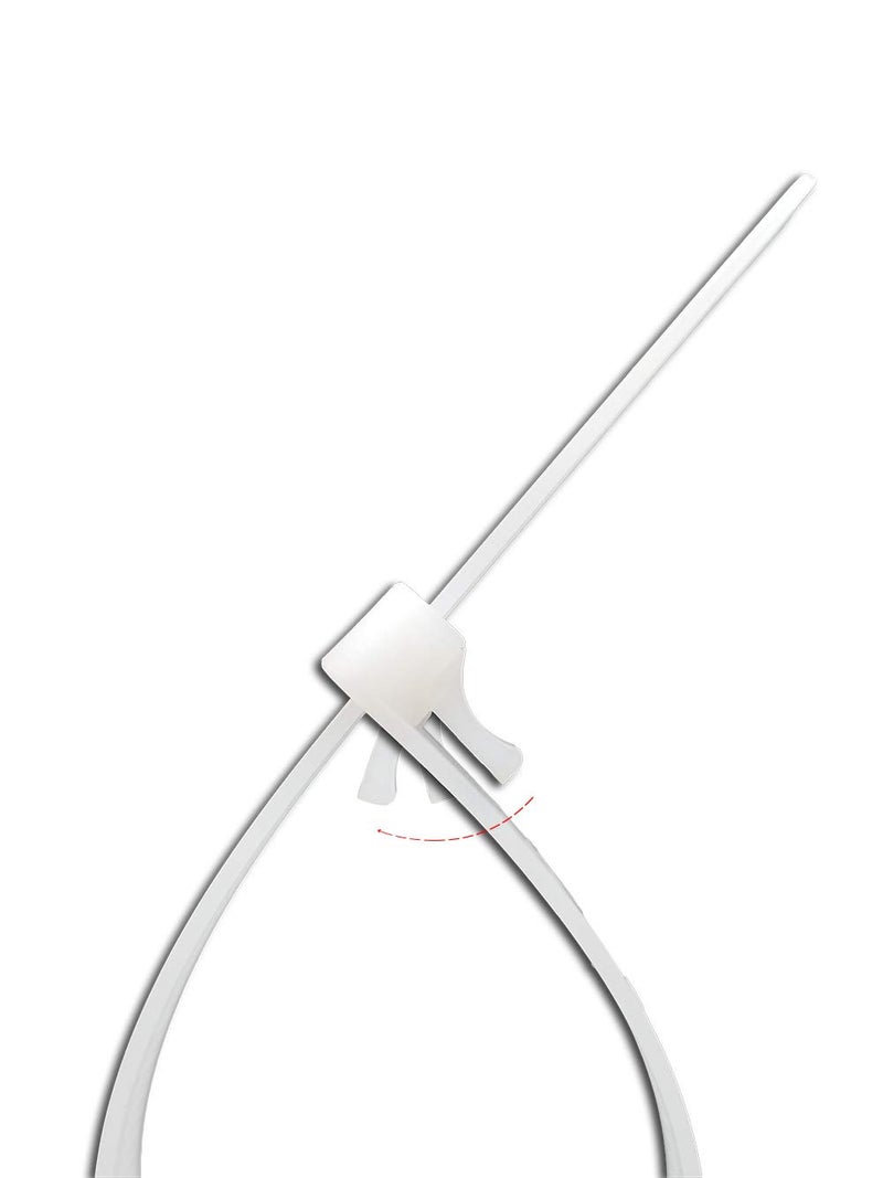 Superun Releasable Zip Ties 8 Inch, 50 Lbs Tensile Strength Wire Ties (Reusable Cable Ties) Pack of 100 White - Image 3